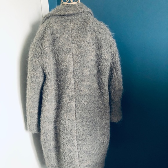 Zara gray midi-length fuzzy coat - Picture 3 of 5